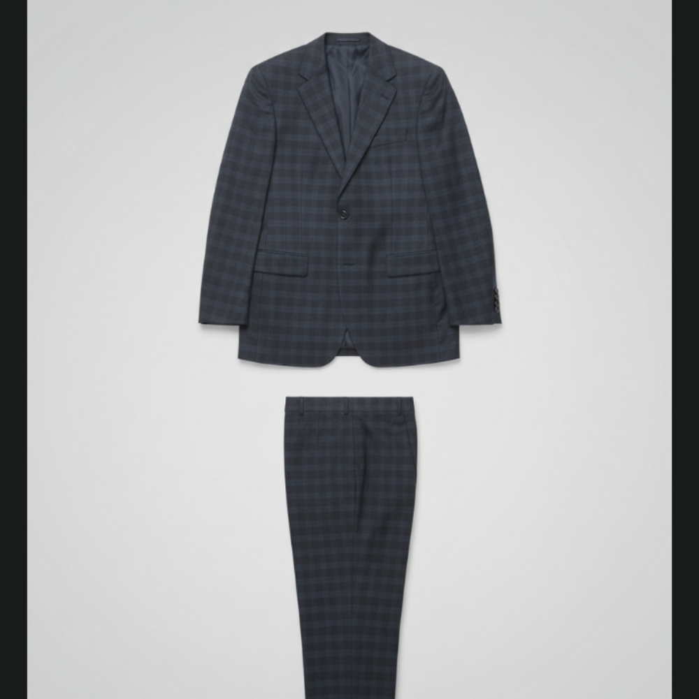 Boss Charcoal Plaid Suit